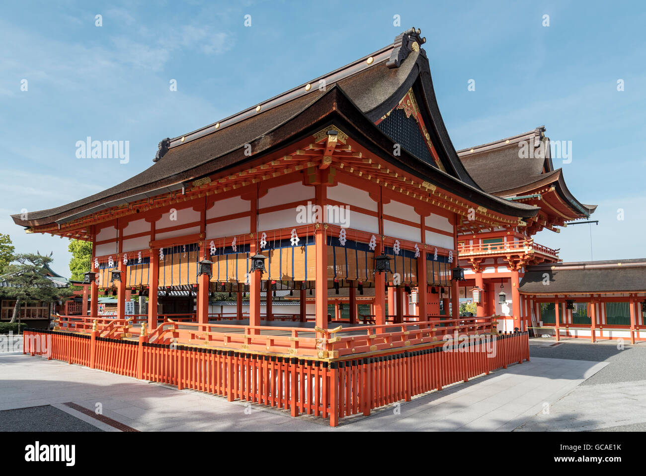 Sala principale, Fushimi-inari Taisha, Kyoto, Giappone Foto Stock