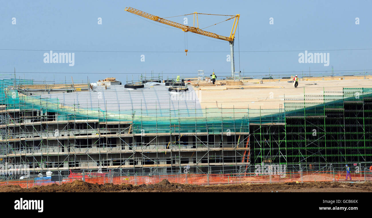 I lavori di costruzione si svolgono presso il nuovo campus dell'Università di York, l'Heslington East Campus, sulla terra adiacente al campus principale. Il nuovo sviluppo comprenderà edifici accademici e di alloggi, nonché strutture sportive e comunitarie. Foto Stock