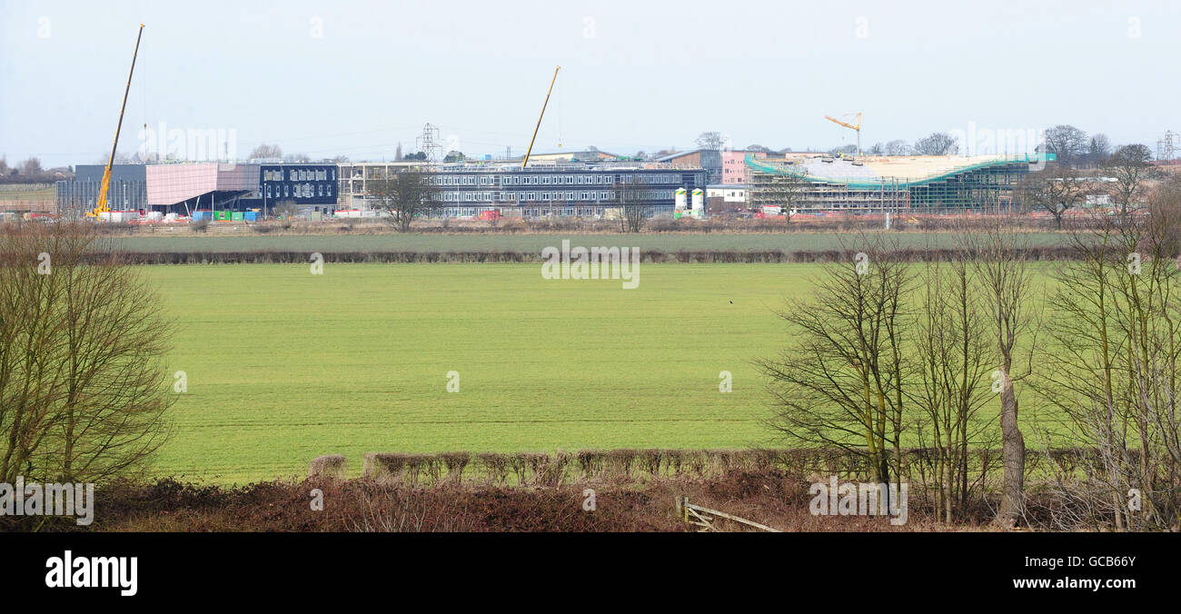 I lavori di costruzione si svolgono presso il nuovo campus dell'Università di York, l'Heslington East Campus, sulla terra adiacente al campus principale. Il nuovo sviluppo comprenderà edifici accademici e di alloggi, nonché strutture sportive e comunitarie. Foto Stock