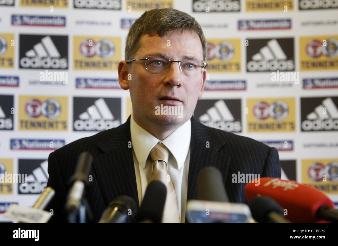 Calcio - Scotland Press Conference - Hampden Park. Craig Levein, direttore della Scozia, durante una conferenza stampa all'Hampden Park di Glasgow. Foto Stock