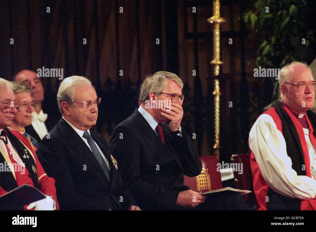 Politica - cinquantesimo anniversario della Carta delle Nazioni Unite cerimonia - John Major - Westminster Hall, Londra Foto Stock