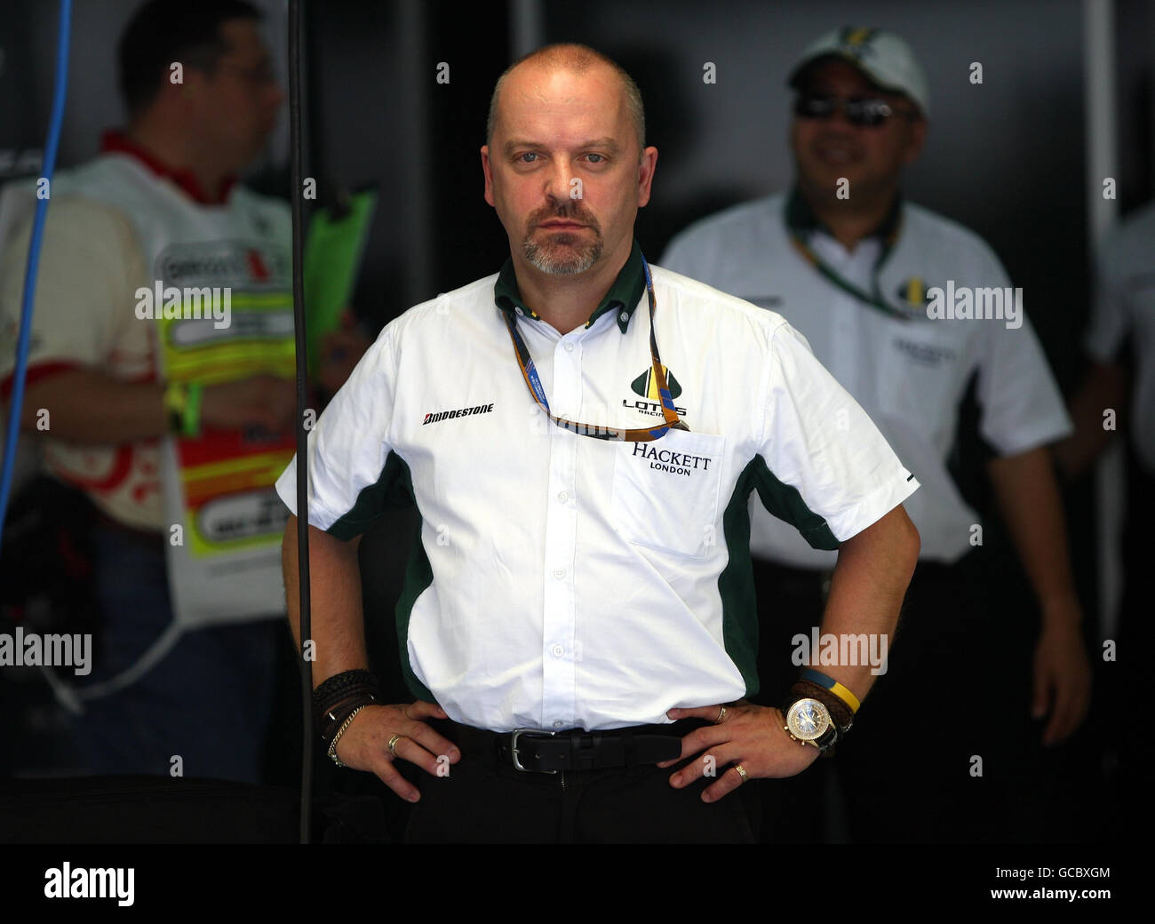 Mike Gascoyne, direttore tecnico di Lotus, prima del Gran Premio del Golfo del Bahrain al circuito Internazionale del Bahrain a Sakhir, Bahrain. Foto Stock