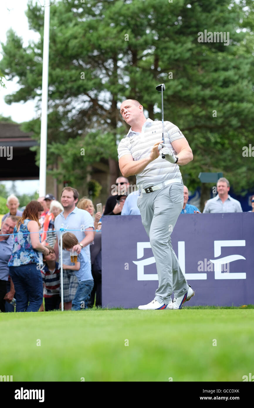 Celtic Manor di Newport, Galles - Sabato 9 Luglio 2016 - Il Celebrity Golf Cup concorso internazionale ex giocatore di rugby Mike Tindall è il Team Inghilterra capitano a questo evento. Foto Stock