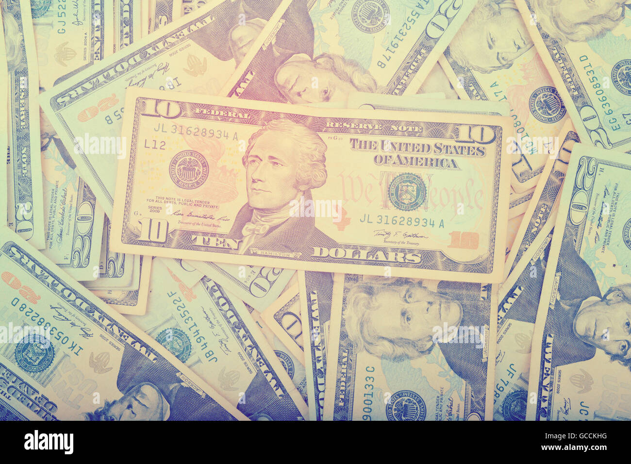 Di dollari di sfondo look vintage finance concetto. Foto Stock