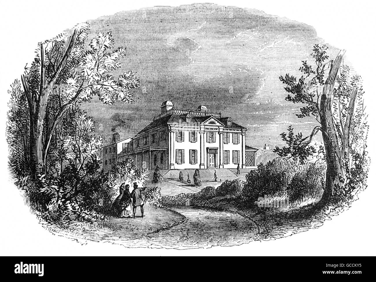 Washington presso la sede centrale si trova a 105 Brattle Street a Cambridge, Massachusetts. In precedenza aveva servito come sede del generale George Washington, 1775-76 e successivamente la casa di notare poeta americano Henry Wadsworth Longfellow. Foto Stock