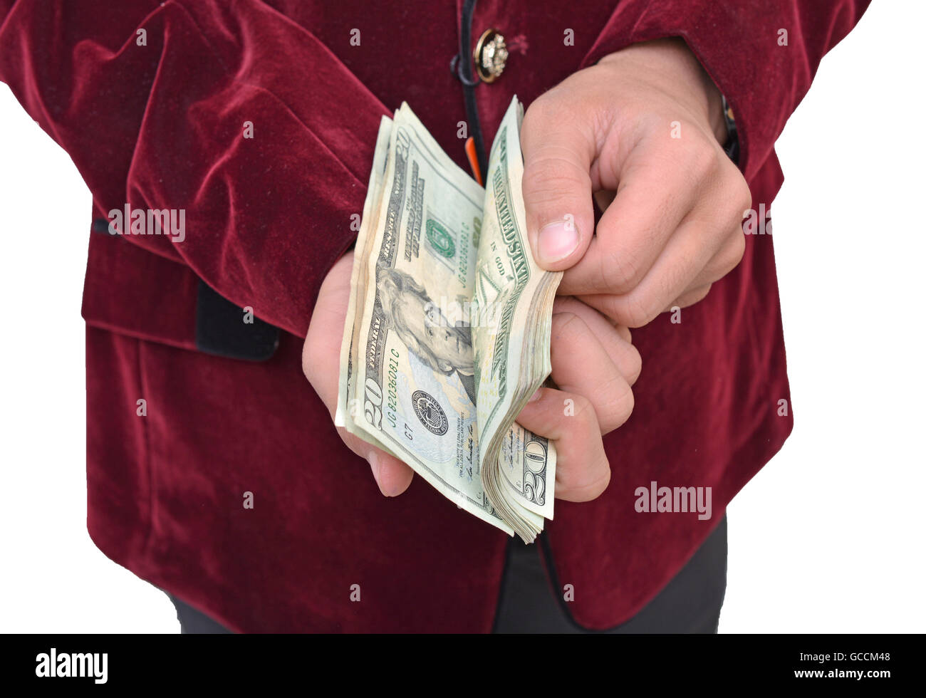 Professional contengono la moneta note. Foto Stock