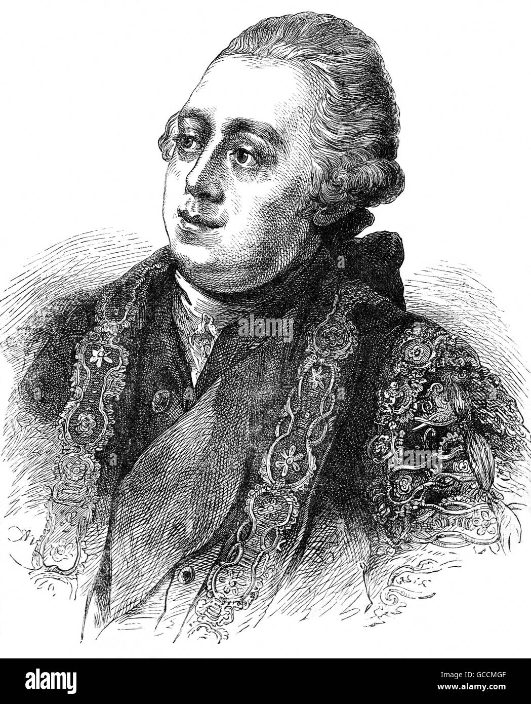 Frederick Nord, aka Signore Nord (1732 - 1792) è stato il primo ministro della Gran Bretagna dal 1770 al 1782. Egli ha portato la Gran Bretagna attraverso la maggior parte della Guerra di Indipendenza Americana. Egli ha anche tenuto un certo numero di altri posti vacanti, compresi Home Segretario e Cancelliere dello Scacchiere. Foto Stock
