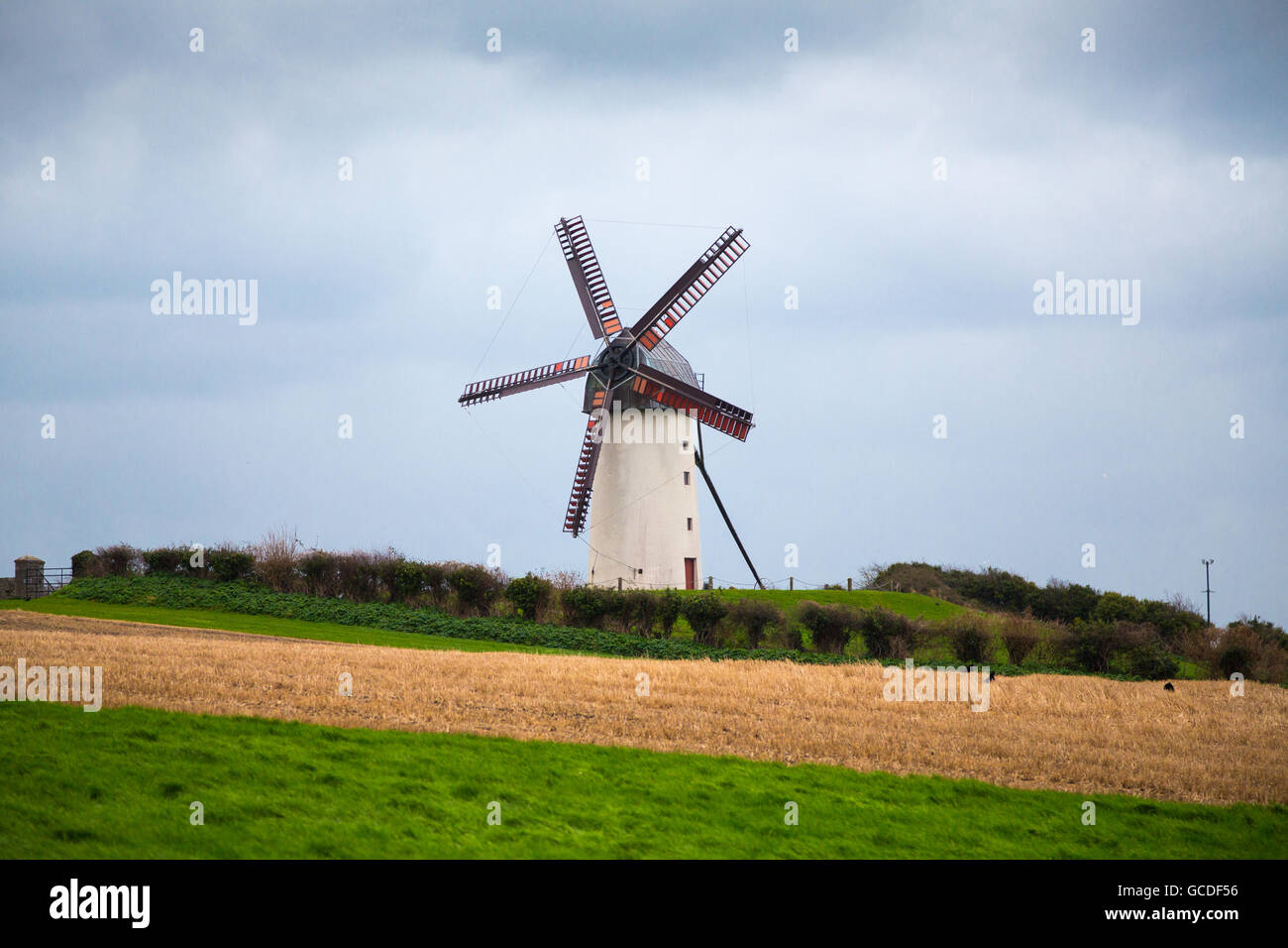 Un mulino a vento di Skerries, Co. Dublino, Irlanda Foto Stock