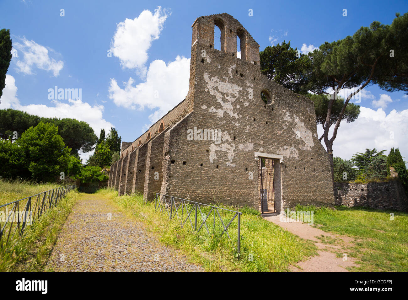 Rovine sulla Via Appia, Roma Foto Stock