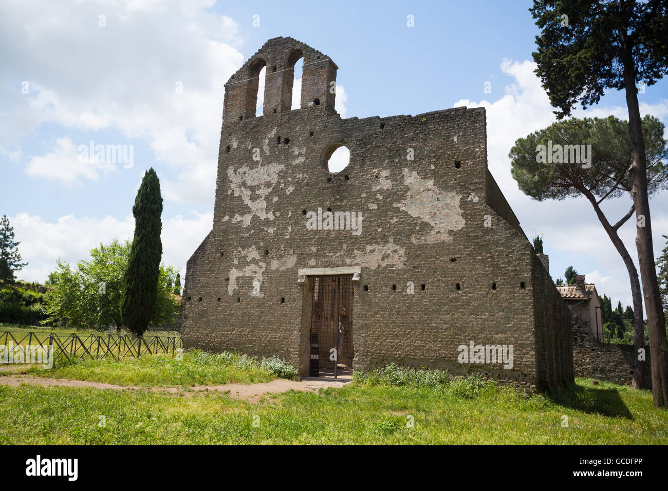 Rovine sulla Via Appia, Roma Foto Stock