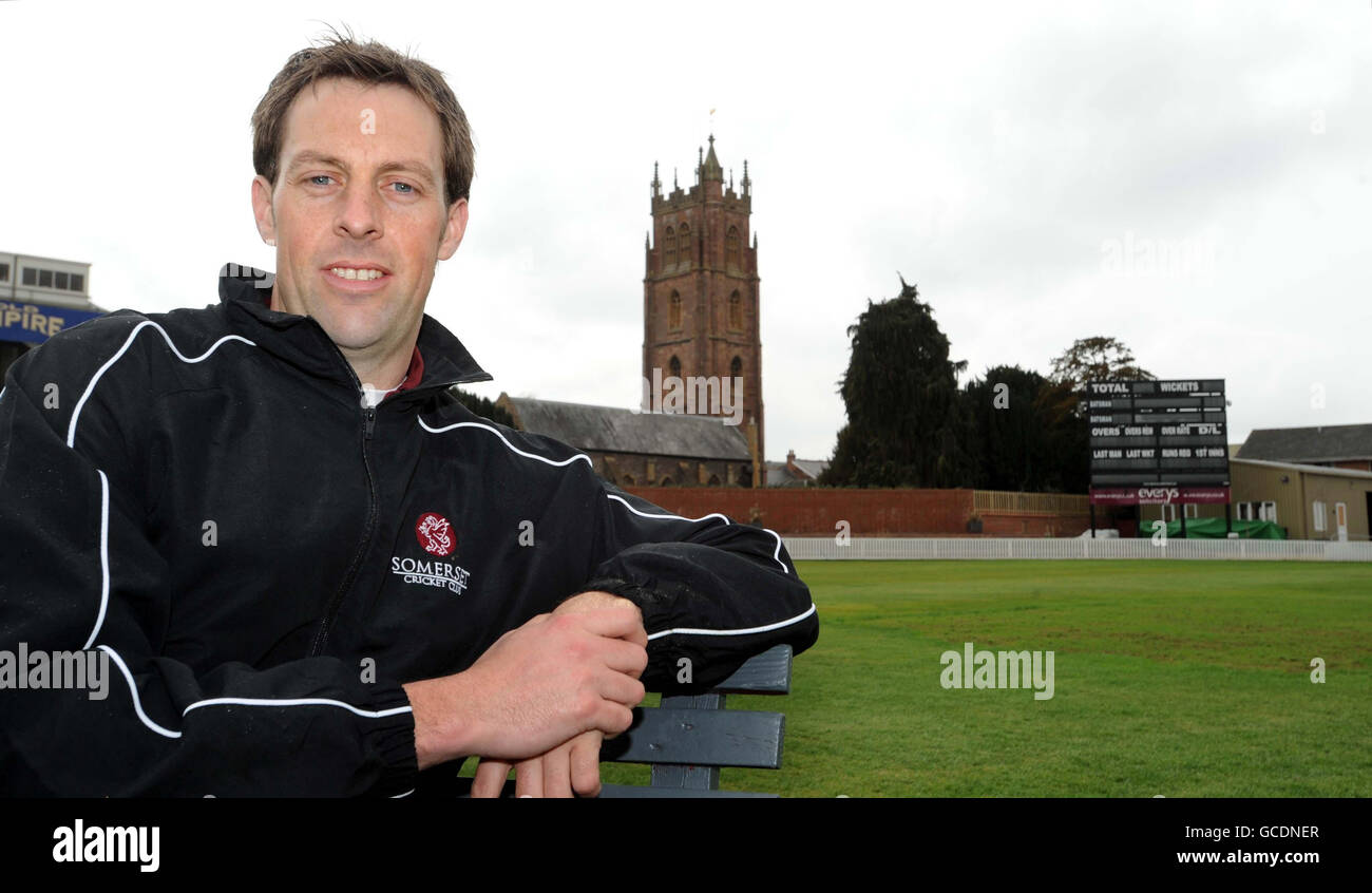 Il capitano del Somerset Marcus Trescoshick durante una giornata dei media al County Ground, Taunton. Foto Stock