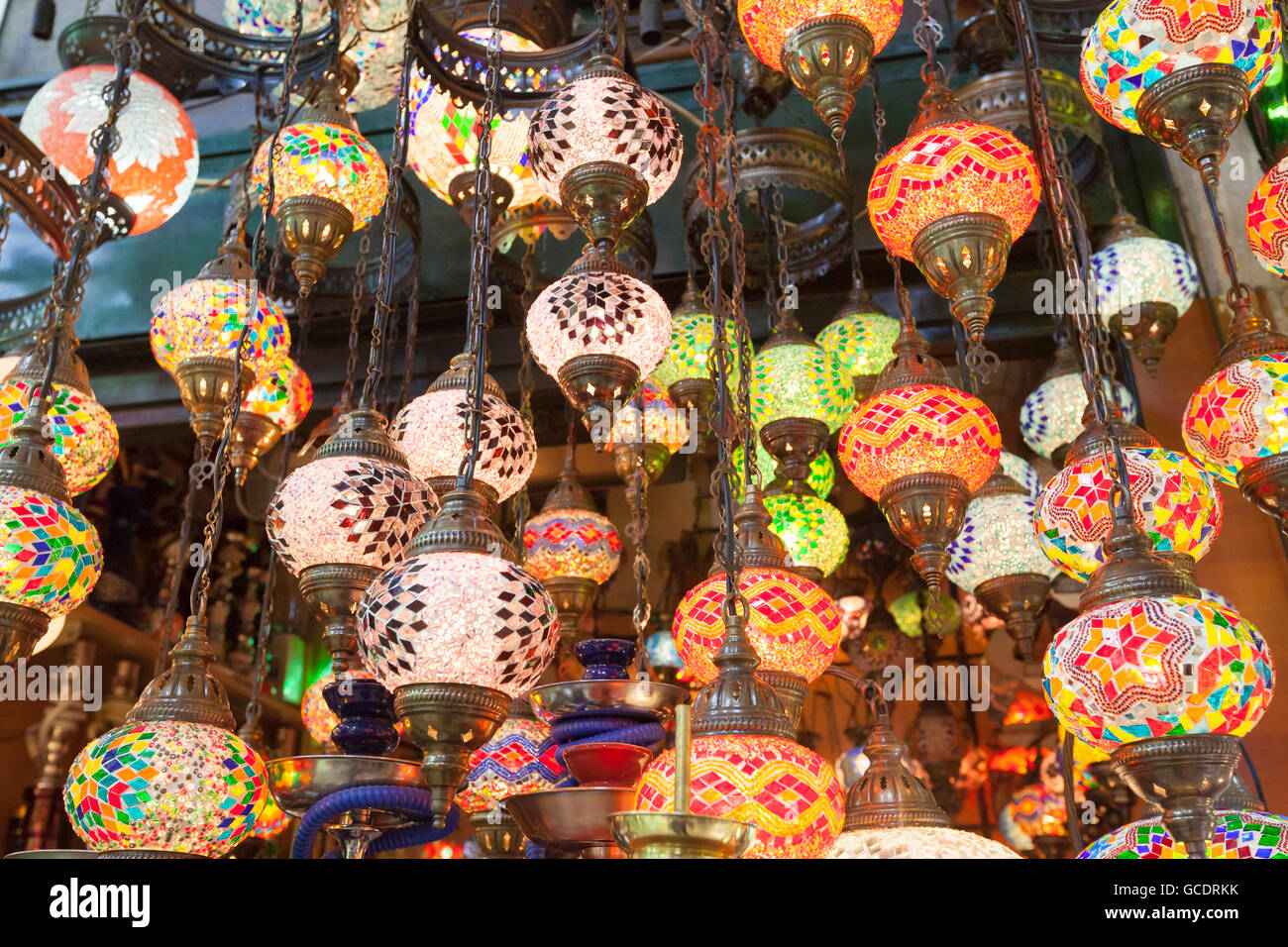 Bagno turco lampade, grand bazaar, Istanbul, Turchia Foto Stock