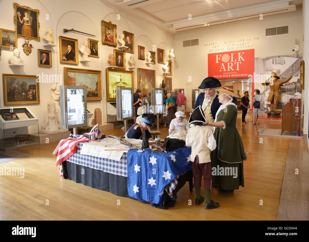 Historical Society di New York Museo con attori coloniale Foto Stock