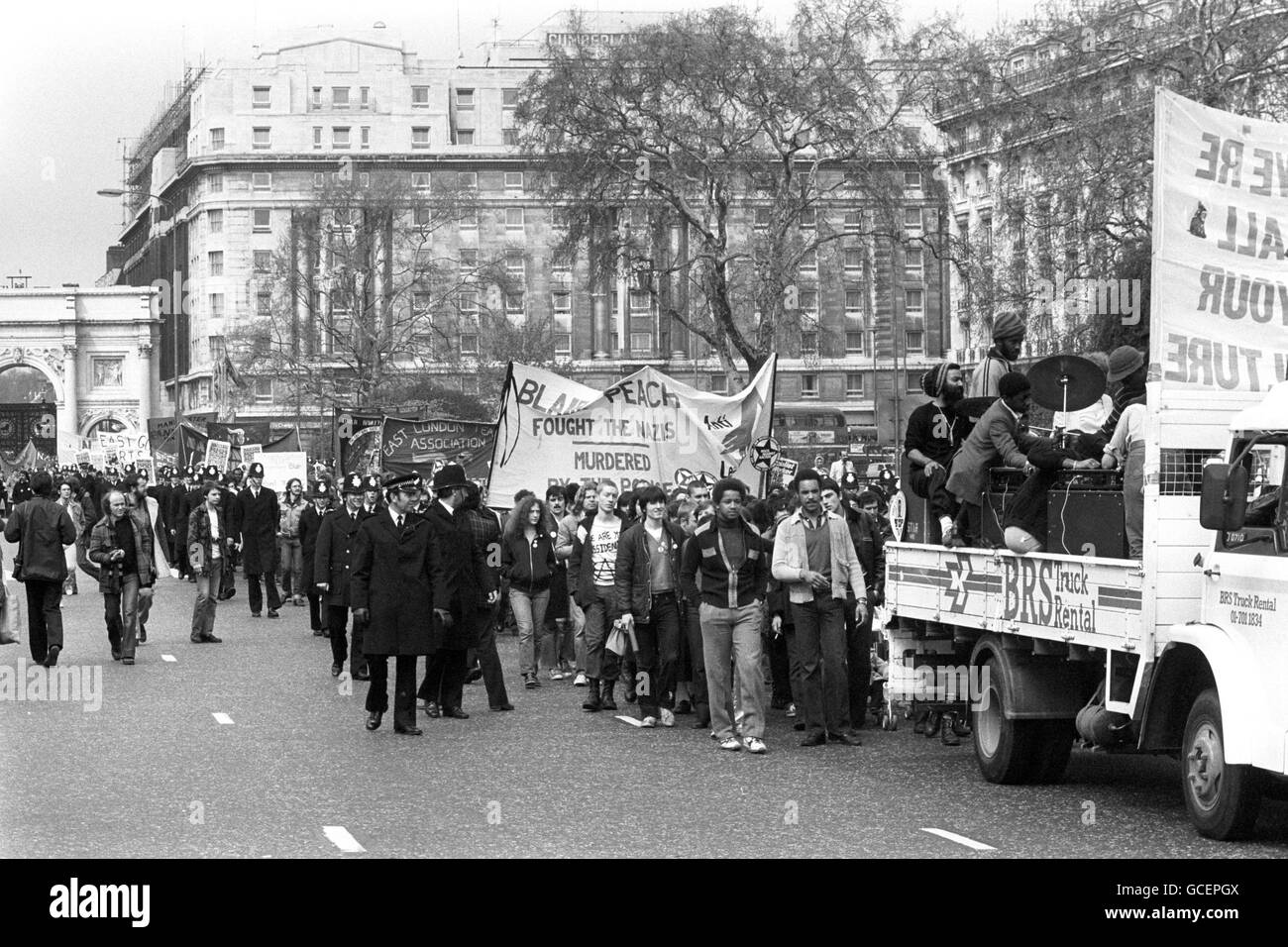 Politica - Blair Peach morte dimostrazione - Londra Foto Stock