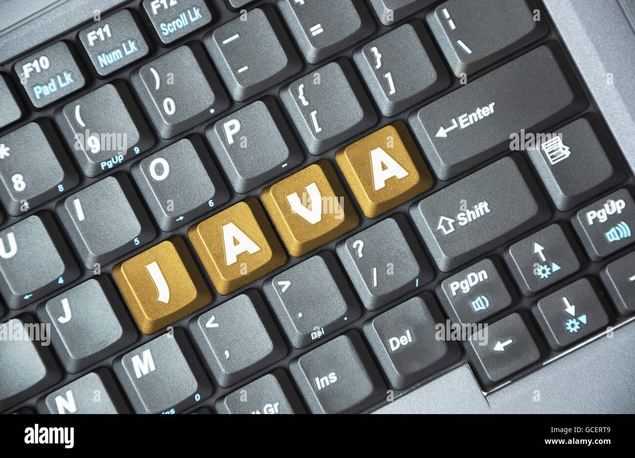 Java marrone tasto sulla tastiera Foto Stock