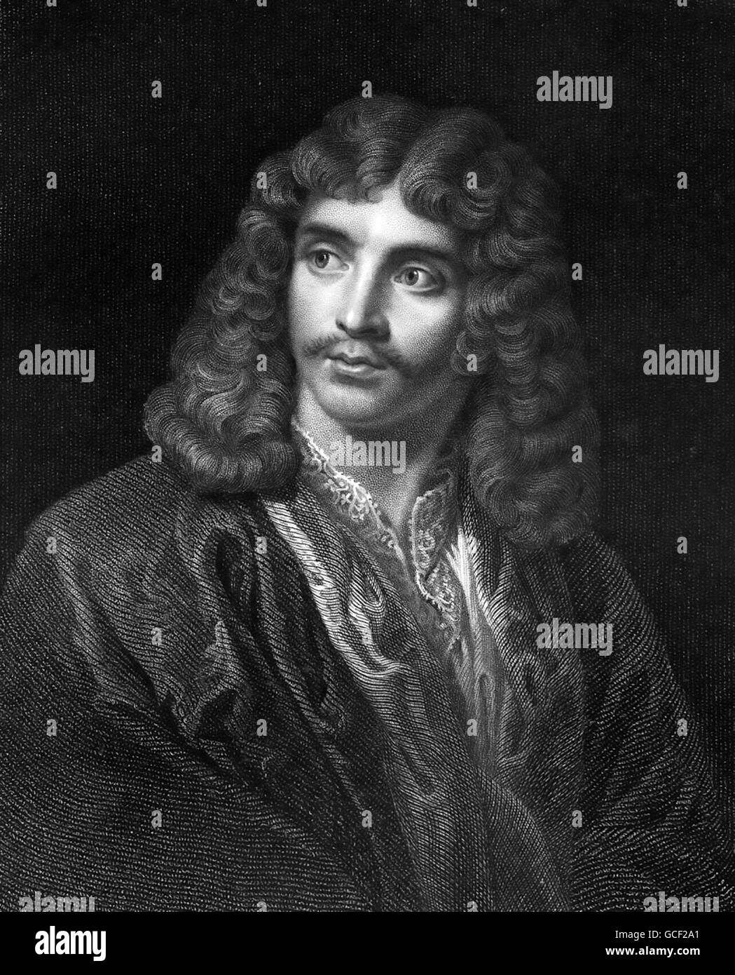 MOLIERE (1622-1673) francese drammaturgo e attore basato su un 1656 dipinto da Nicolas Mignard Foto Stock