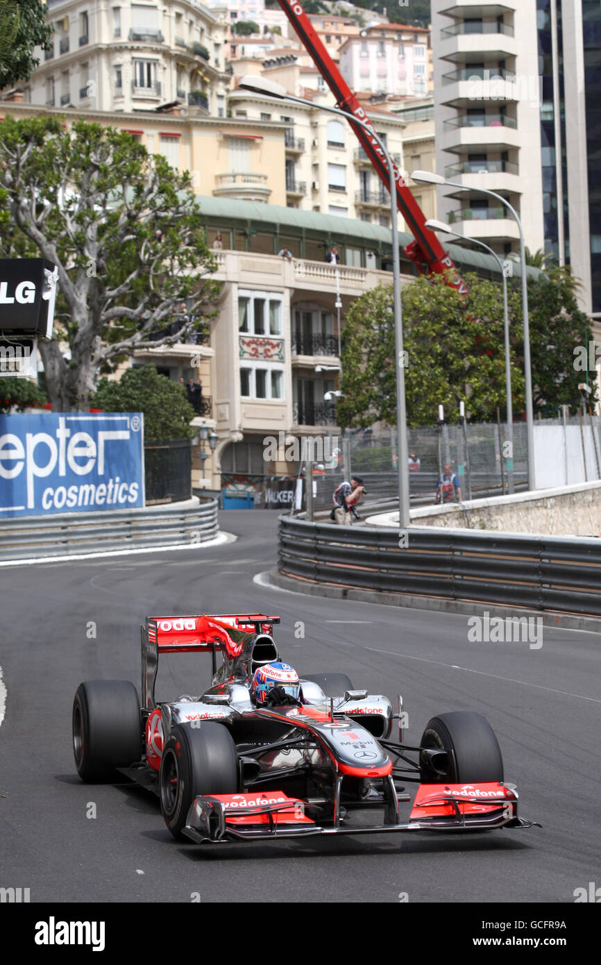 Formula uno Motor Racing - Gran Premio di Monaco - Practice e Qualifiche - circuito di Monaco. Jenson Button (GBR), McLaren. Foto Stock