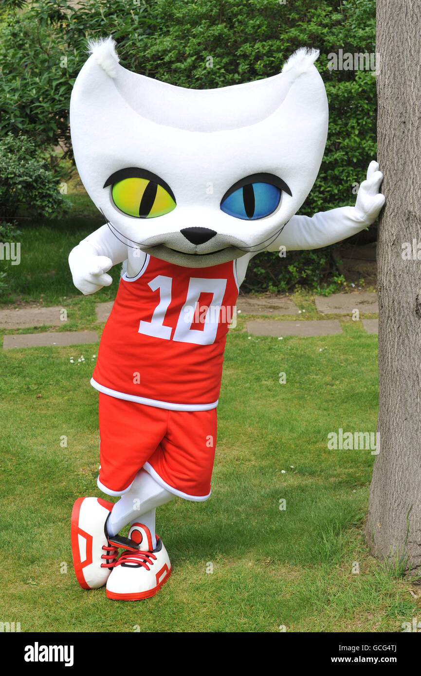 Bascat ha presentato oggi come la nuova mascotte per i Campionati Mondiali di Basket, che si disputeranno in Turchia, dal 28 agosto al 12 settembre. Foto Stock
