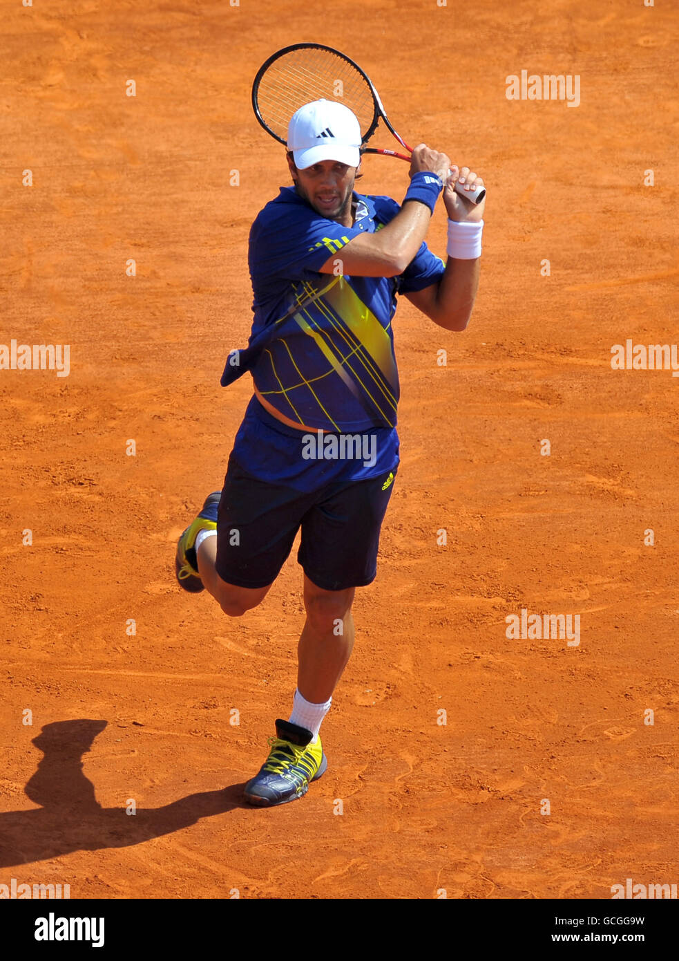 Tennis - ATP World Tour Masters - Day Seven - Monte-Carlo - Mens Singles Final - Rafael Nadal / Fernando Verdasco. Fernando Verdasco in Spagna in azione al Monte Carlo Rolex Masters Foto Stock