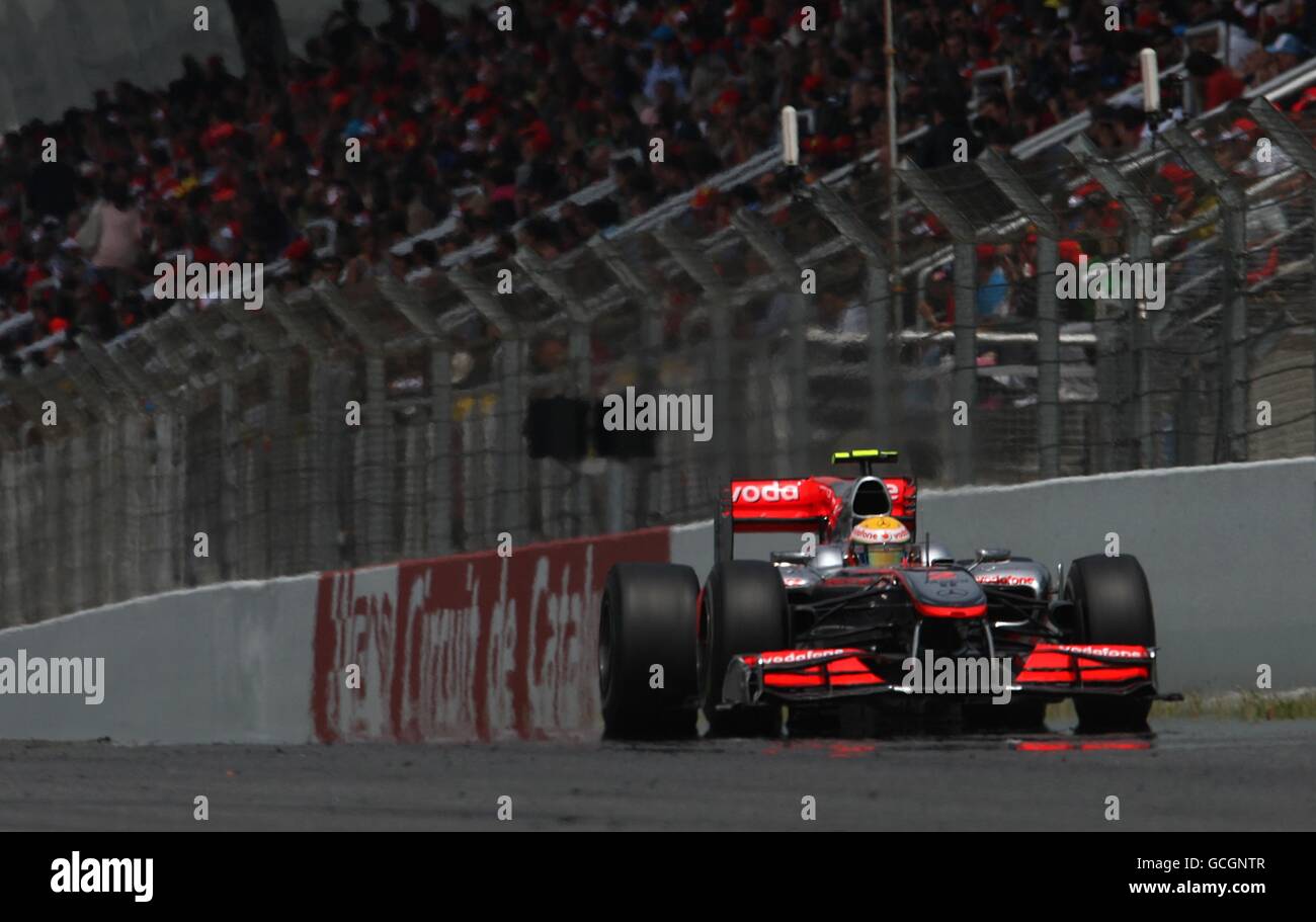 McLaren's Lewis Hamilton durante il Gran Premio di Spagna Foto Stock