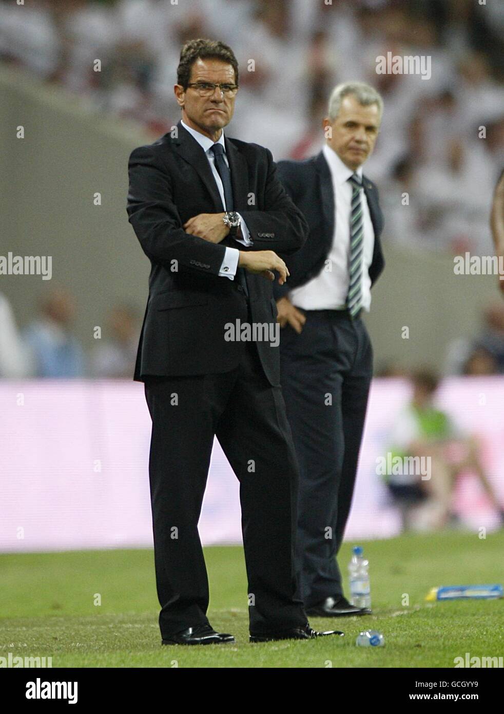 Calcio - International friendly - Inghilterra / Messico - Stadio di Wembley. Il manager inglese Fabio Capello sulla linea di contatto. Foto Stock