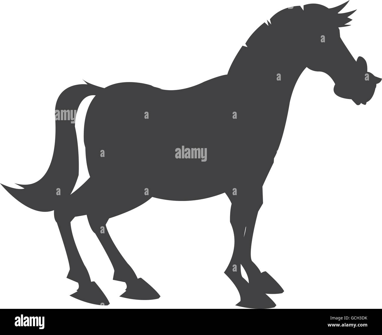Horse cartoon icona silhouette Illustrazione Vettoriale