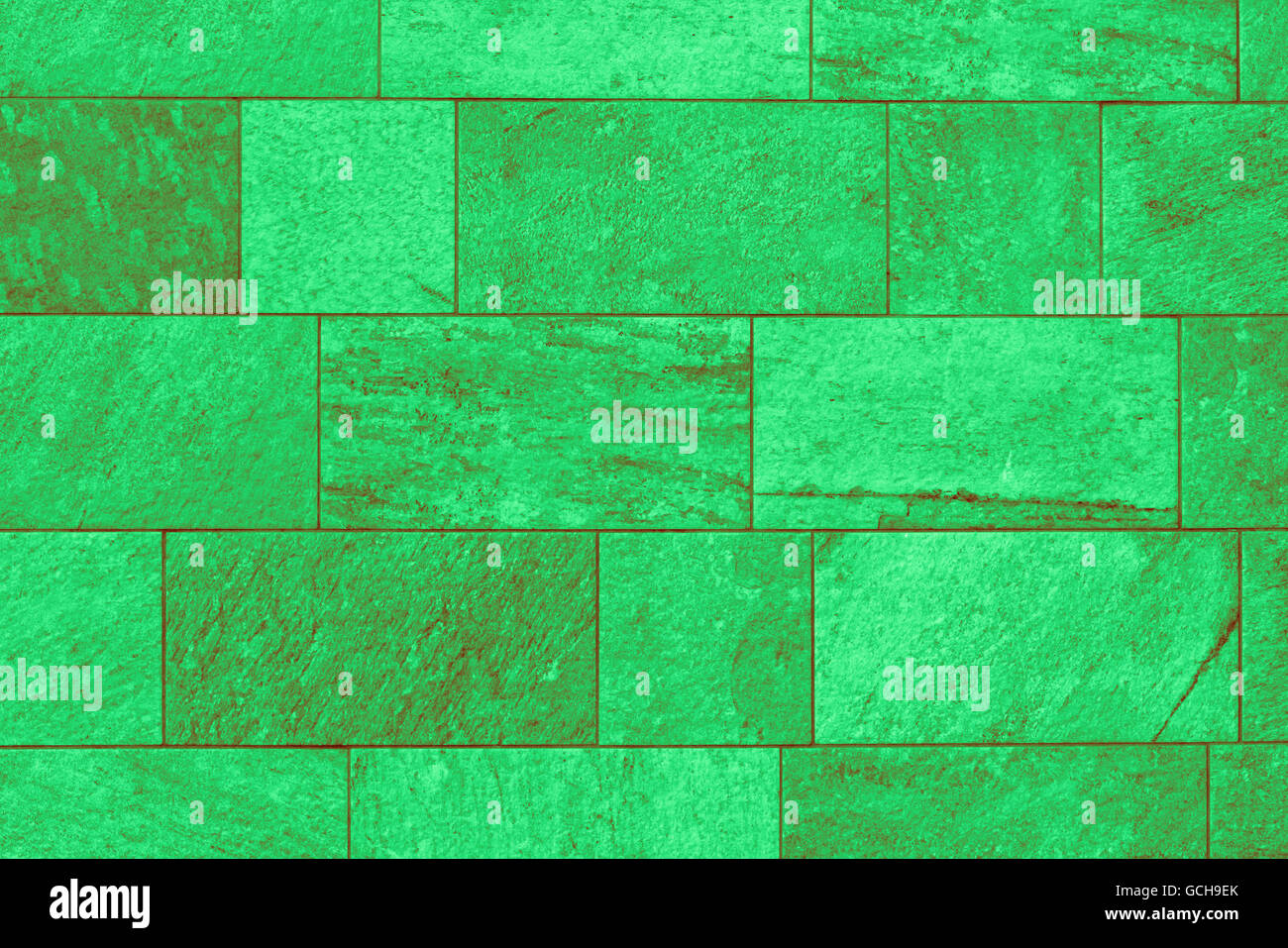 Perfetta luce verde scuro rossiccio verdastro ad alta risoluzione urbano naturale muro di mattoni con uno sfondo decente texture di superficie Foto Stock