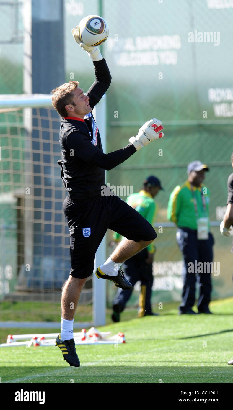 Il portiere inglese Robert Green durante la sessione di allenamento al Royal Bafokeng Sports Complex, Rustenburg, Sudafrica. Foto Stock