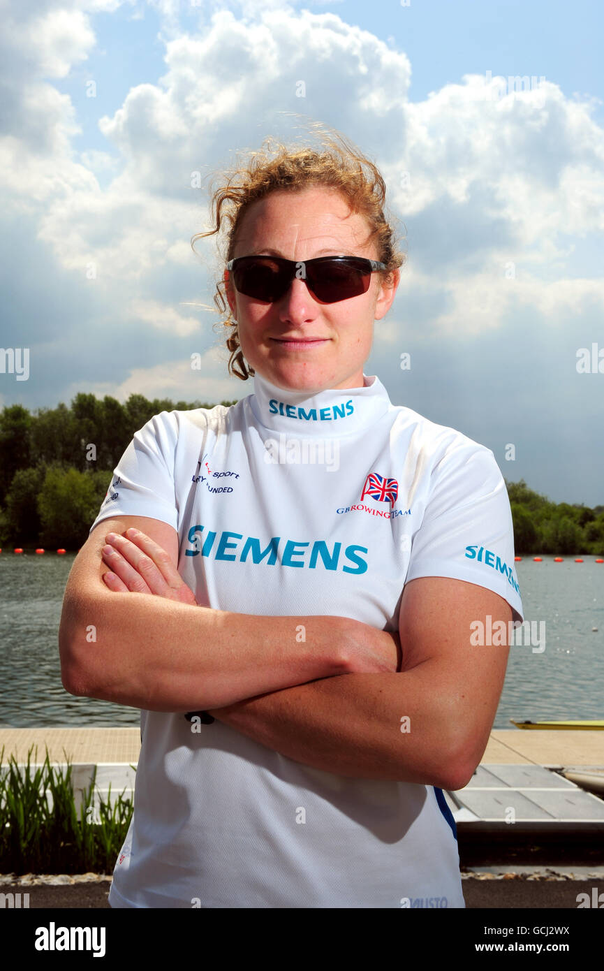 Alice Freeman alla GB Rowing Squad annuncio al Redgrave Pinsent Rowing Lake, Caversham. Foto Stock