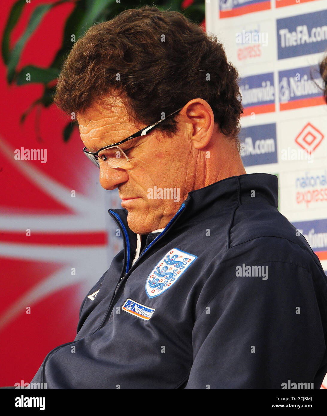 Calcio - Coppa del mondo FIFA Sud Africa 2010 - Inghilterra Conferenza stampa - Royal Bafokeng Sports Complex. Il direttore inglese Fabio Capello durante la conferenza stampa presso il Royal Bafokeng Sports Complex, Rustenburg, Sudafrica. Foto Stock