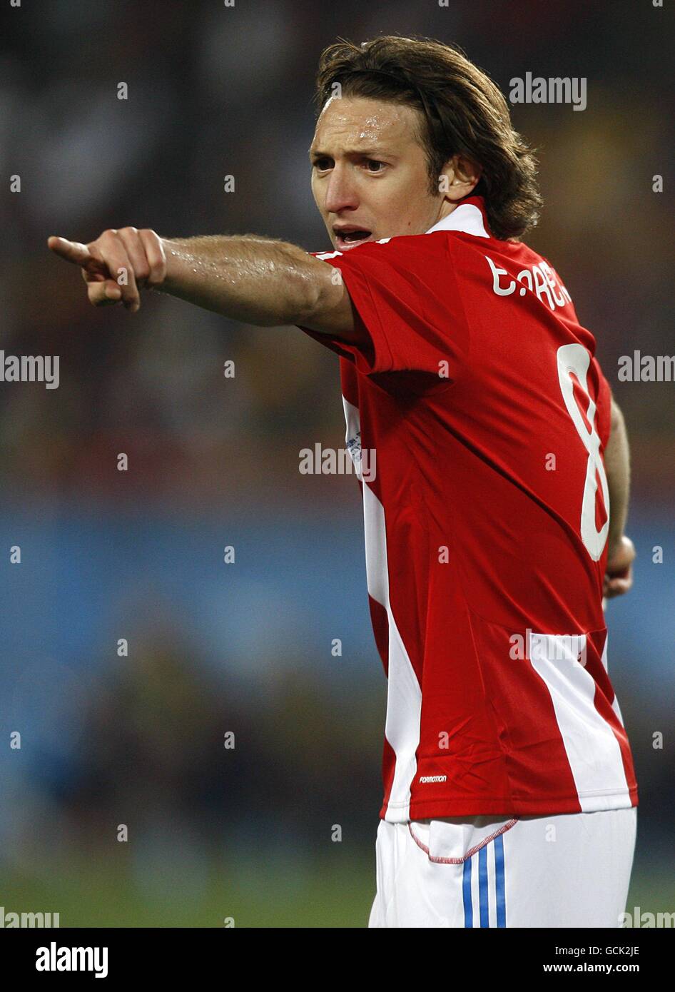 Calcio - Coppa del mondo FIFA Sud Africa 2010 - Quarta finale - Paraguay v Spagna - Ellis Park. Edgar Barret, Paraguay. Foto Stock