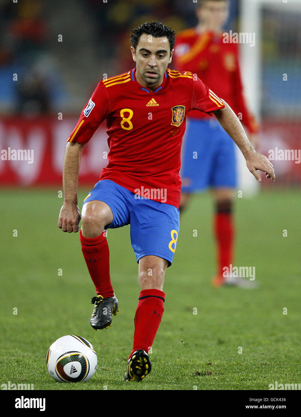 Calcio - Coppa del mondo FIFA Sud Africa 2010 - Semifinale - Germania v Spagna - Stadio Durban. Hernandez Xavi, Spagna Foto Stock