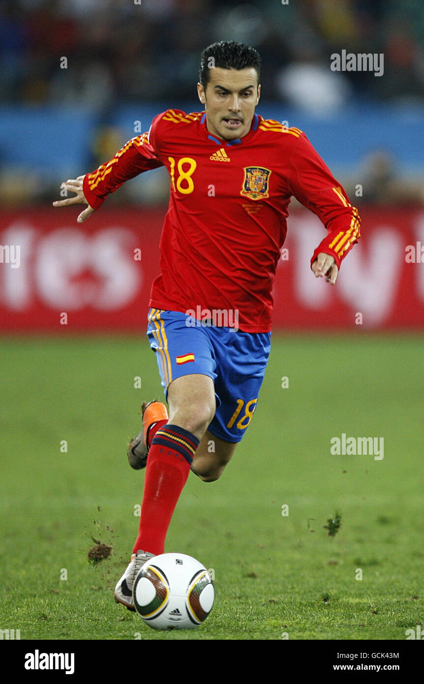 Calcio - Coppa del mondo FIFA Sud Africa 2010 - Semifinale - Germania v Spagna - Stadio Durban. Rodriguez Pedro, Spagna Foto Stock