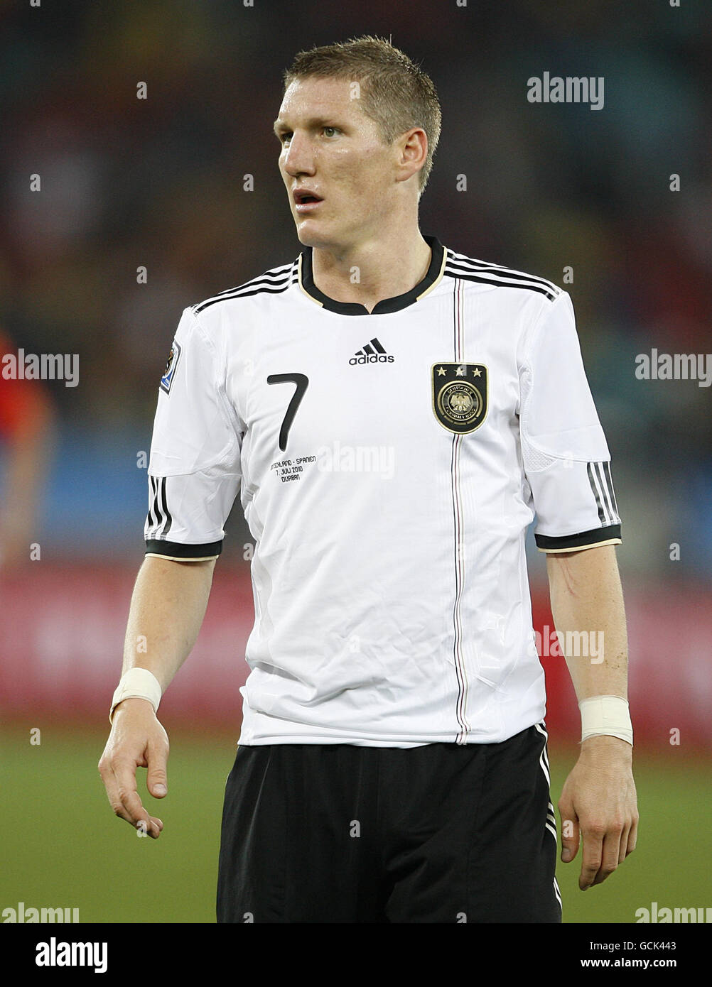 Calcio - Coppa del mondo FIFA Sud Africa 2010 - Semifinale - Germania v Spagna - Stadio Durban. Bastian Schweinsteiger, Germania Foto Stock