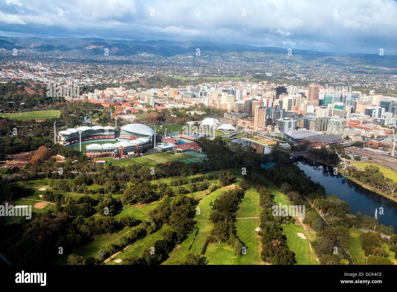 Vista aerea della città di Adelaide in Australia Foto Stock