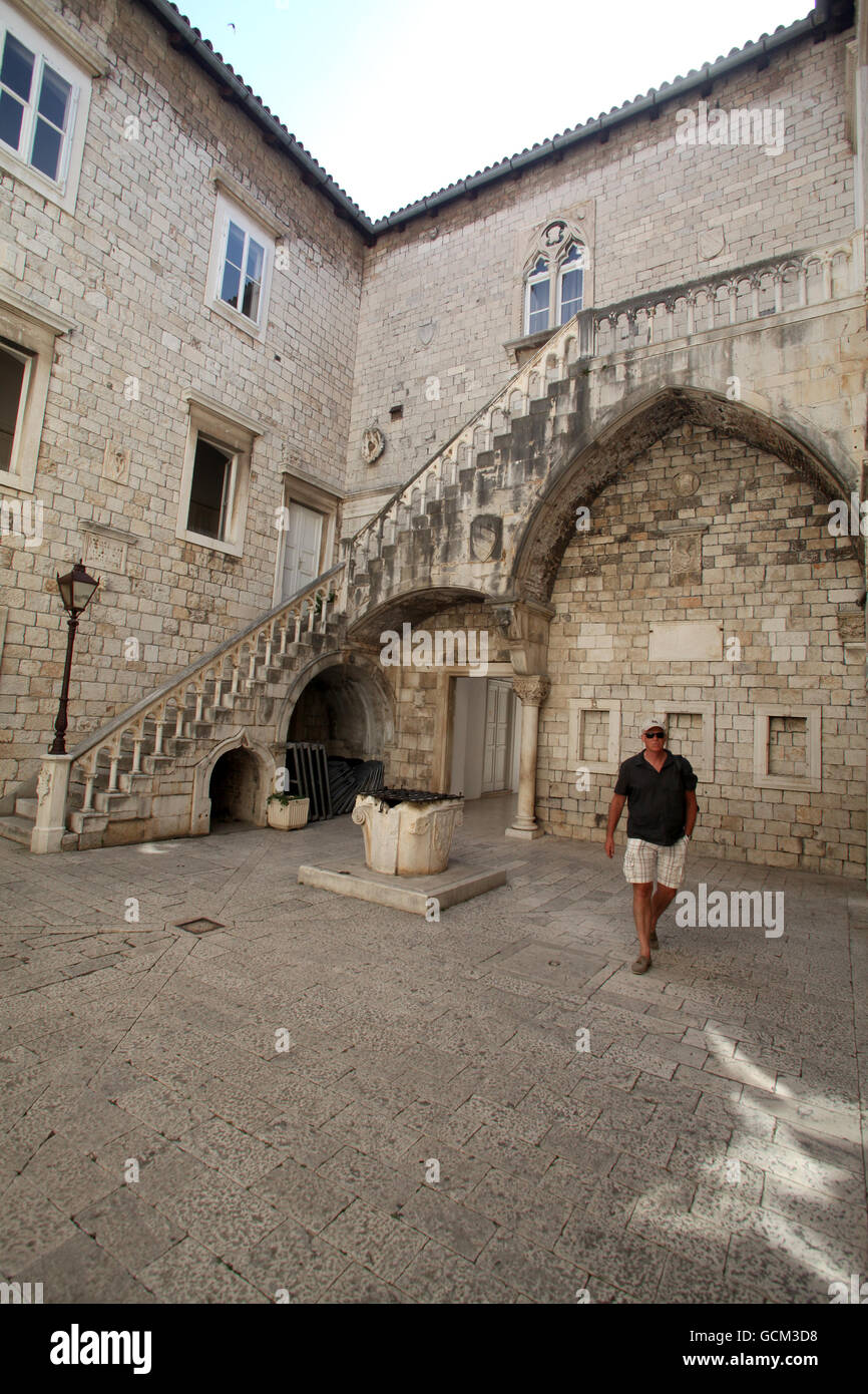 Il Trogir Croazia vecchia città medievale Foto Stock
