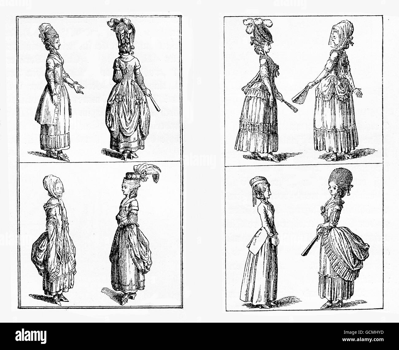 Berlino moda donna, fine XVIII secolo Foto Stock
