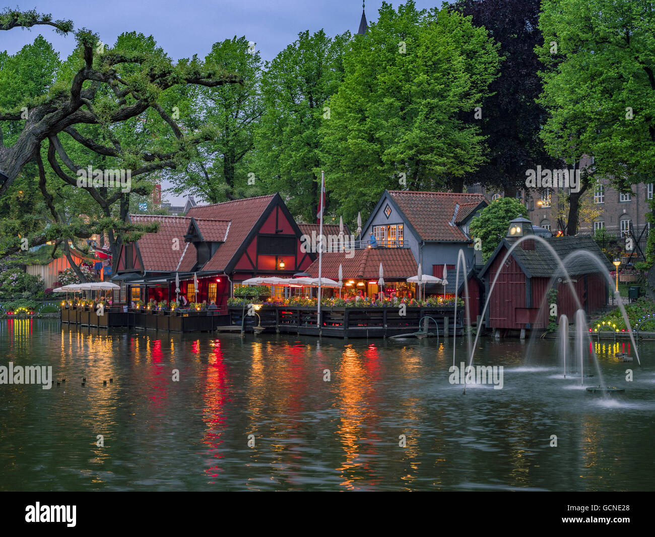 Parco di divertimenti di Tivoli, Copenaghen, Danimarca, Europa Foto Stock