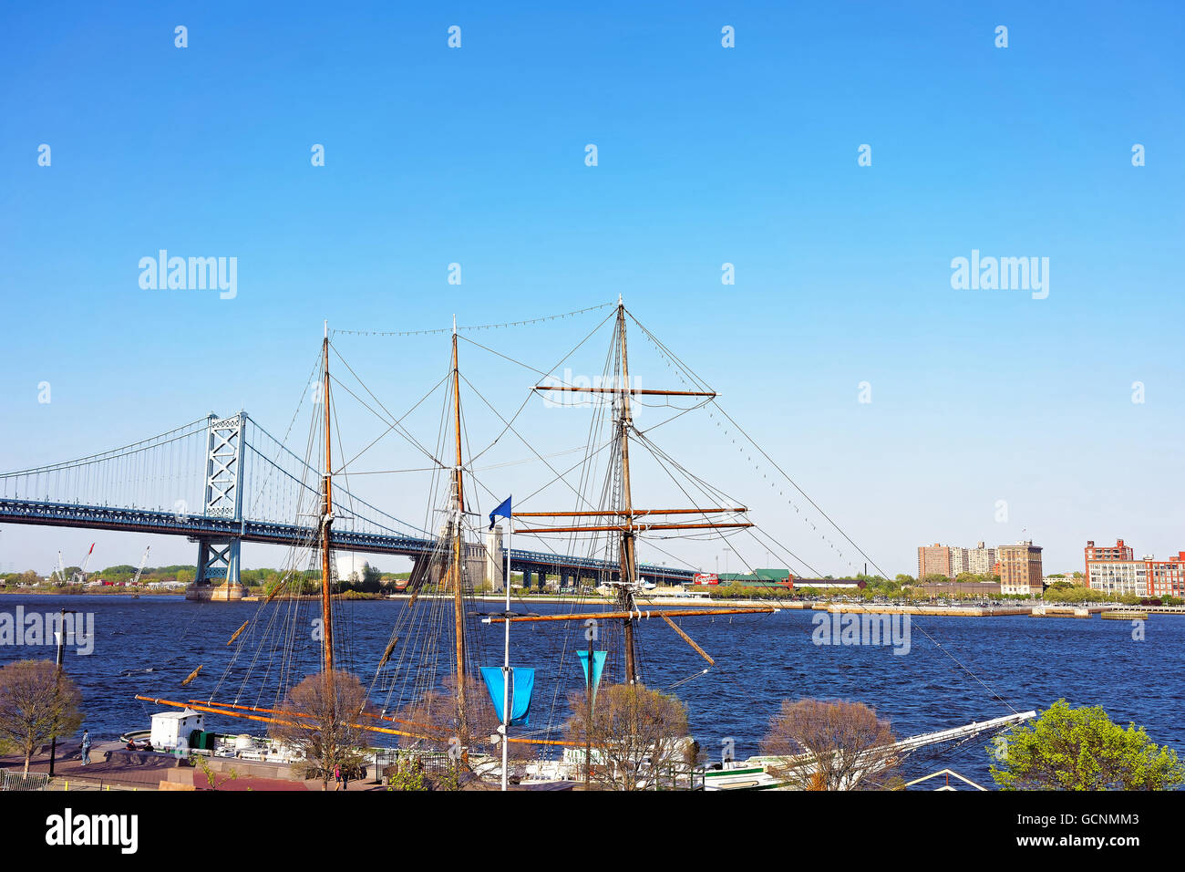 Philadelphia, Stati Uniti d'America - 5 Maggio 2015: nave al porto di Fiume Delaware a Philadelphia, Pennsylvania, USA. Foto Stock