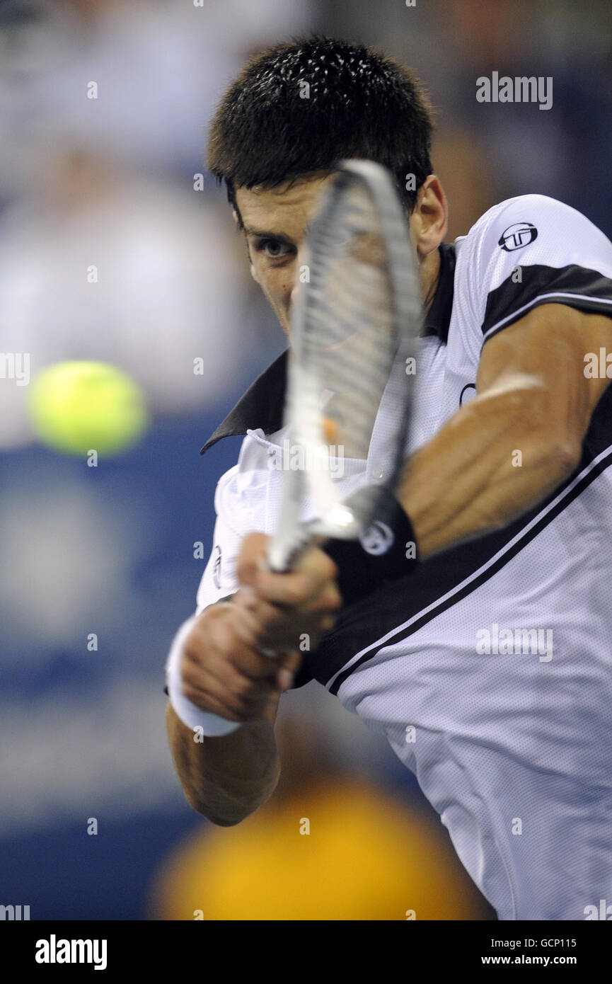 Tennis - US Open 2010 - quindici giorni - Flushing Meadows. Novak Djokovic della Serbia durante il giorno quindici dell'Open degli Stati Uniti, a Flushing Meadows, New York, USA. Foto Stock