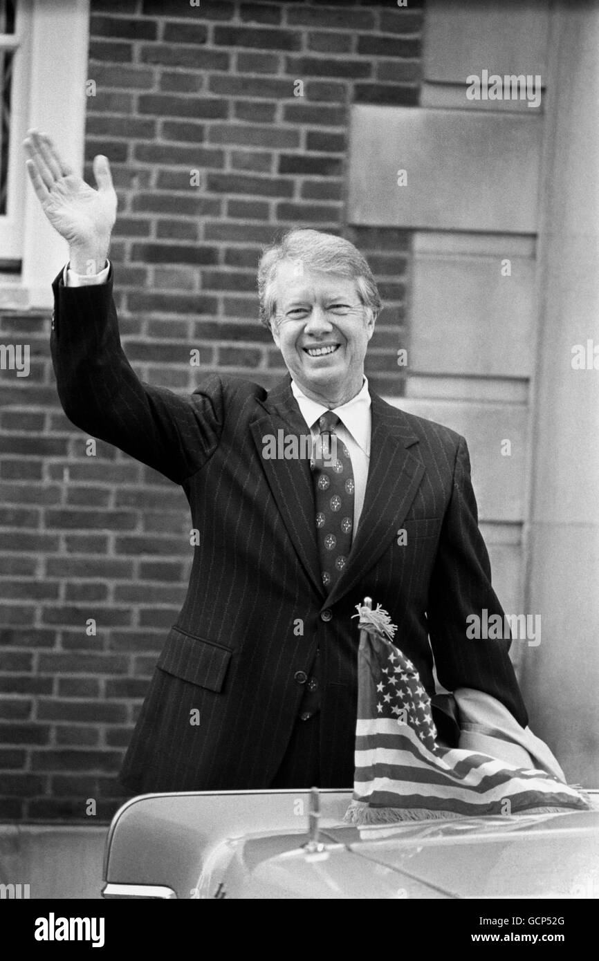 Politica - il presidente Jimmy Carter visita in Gran Bretagna - Winfield House Foto Stock