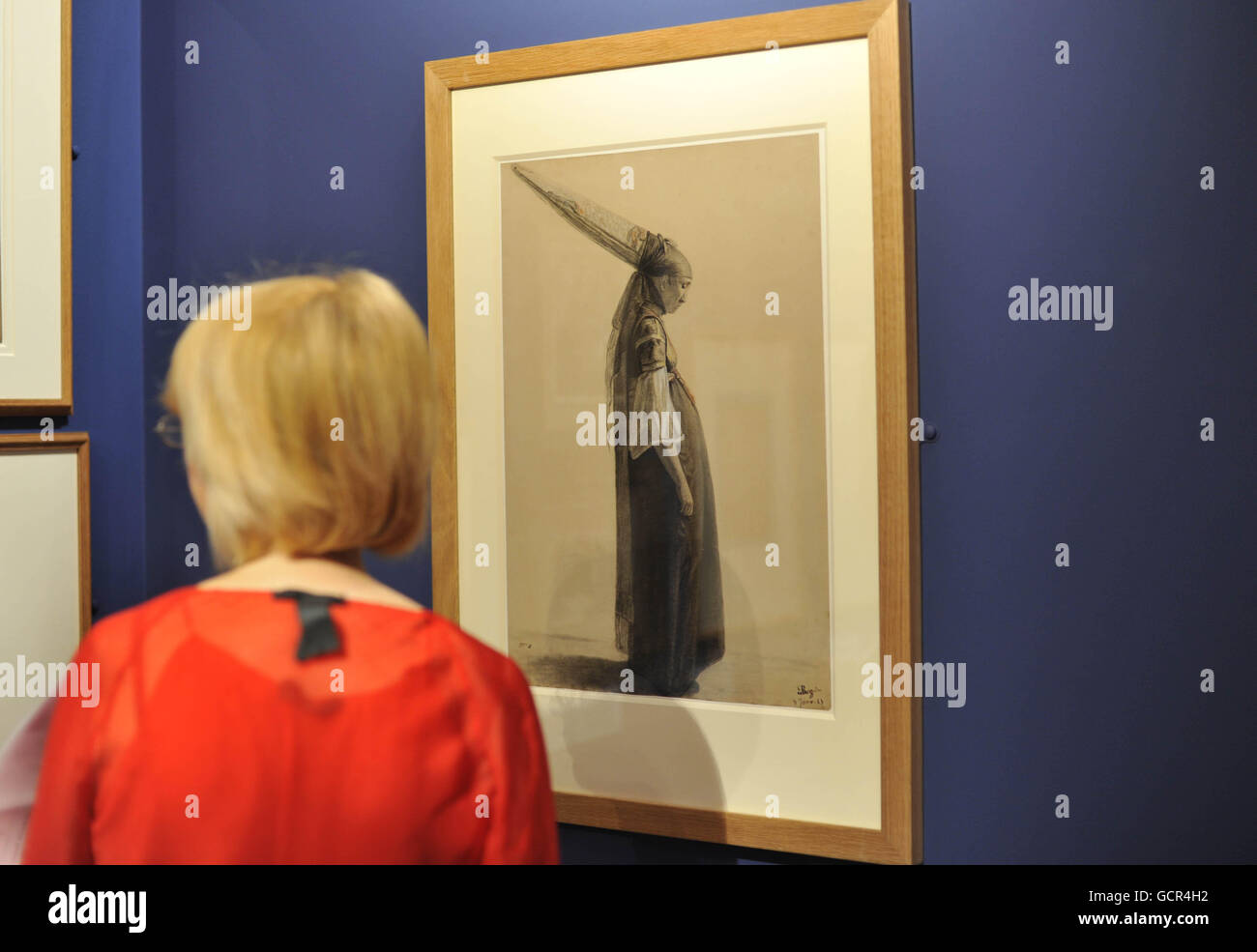 Un disegno di Louis Roguin titolo Ebraico Donna di Algeri, datato 1843, è visto alla Wallace Collection di Londra come parte della loro mostra Poussin a Seurat: Disegni francesi per la National Gallery di Scozia, che apre al pubblico domani. Foto Stock