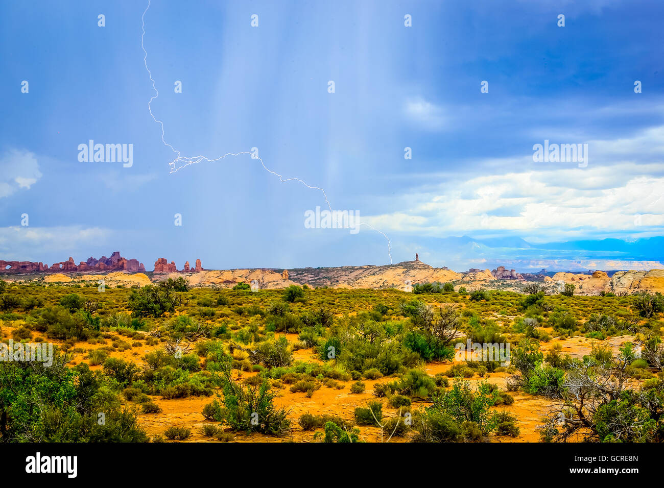 Il fulmine overarches national park, Moab, Utah Foto Stock