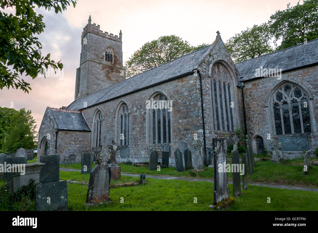 Chiesa di San Giacomo il Grande, St Kew chiesa parrocchiale, Cornwall, Regno Unito Foto Stock