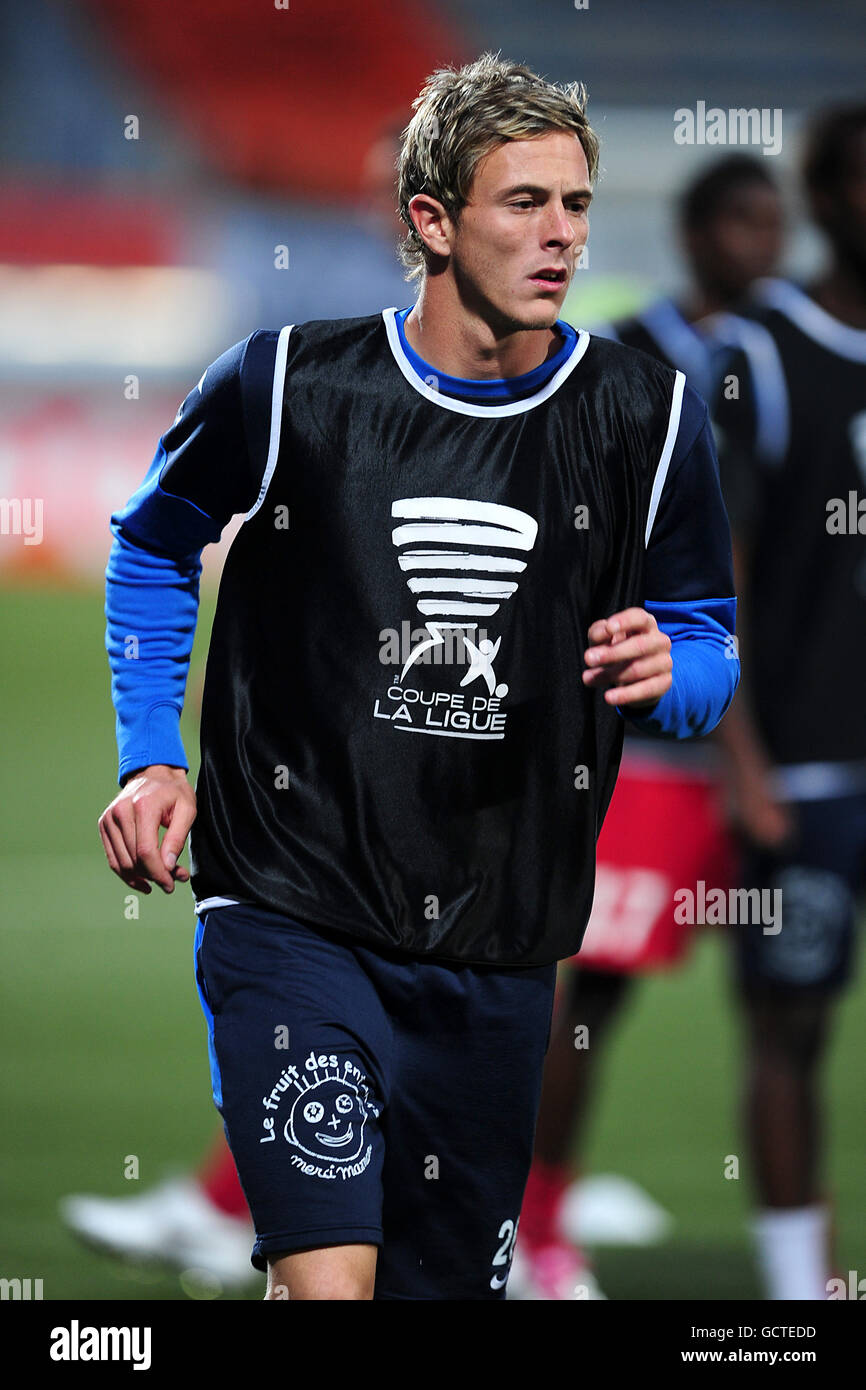 Calcio - Coupe de la Ligue - Round of 32 - FC Lorient v Stade Brestois 29 - Stade Yves Allainmat. Nolan Roux, Stade Brestois 29 Foto Stock