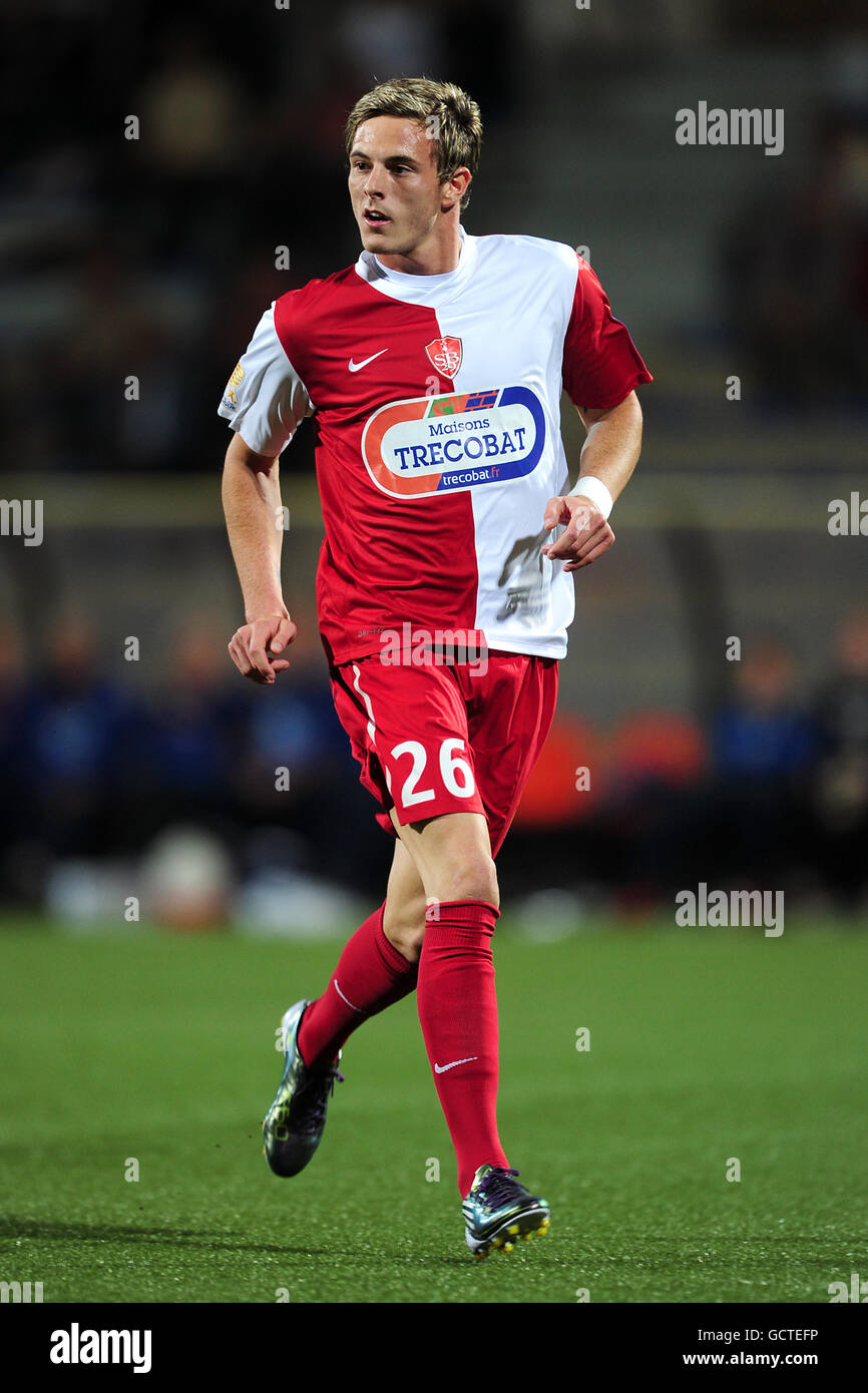 Calcio - Coupe de la Ligue - Round of 32 - FC Lorient v Stade Brestois 29 - Stade Yves Allainmat. Nolan Roux, Stade Brestois 29 Foto Stock