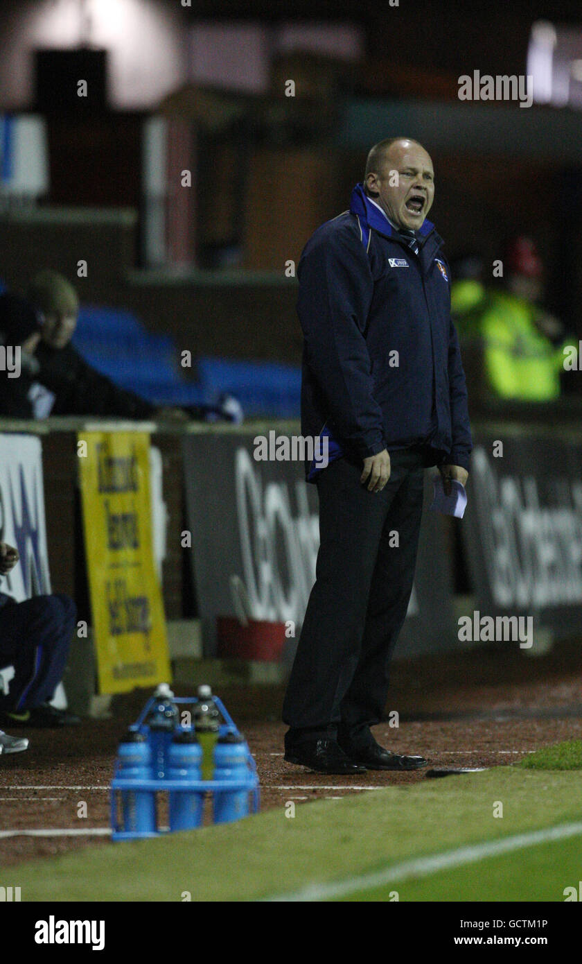 Il manager di Kilmarnock, Mixu Paatelainen, durante la Co-operativa Insurance Cup Quarter Final al Rugby Park di Kilmarnock. Foto Stock