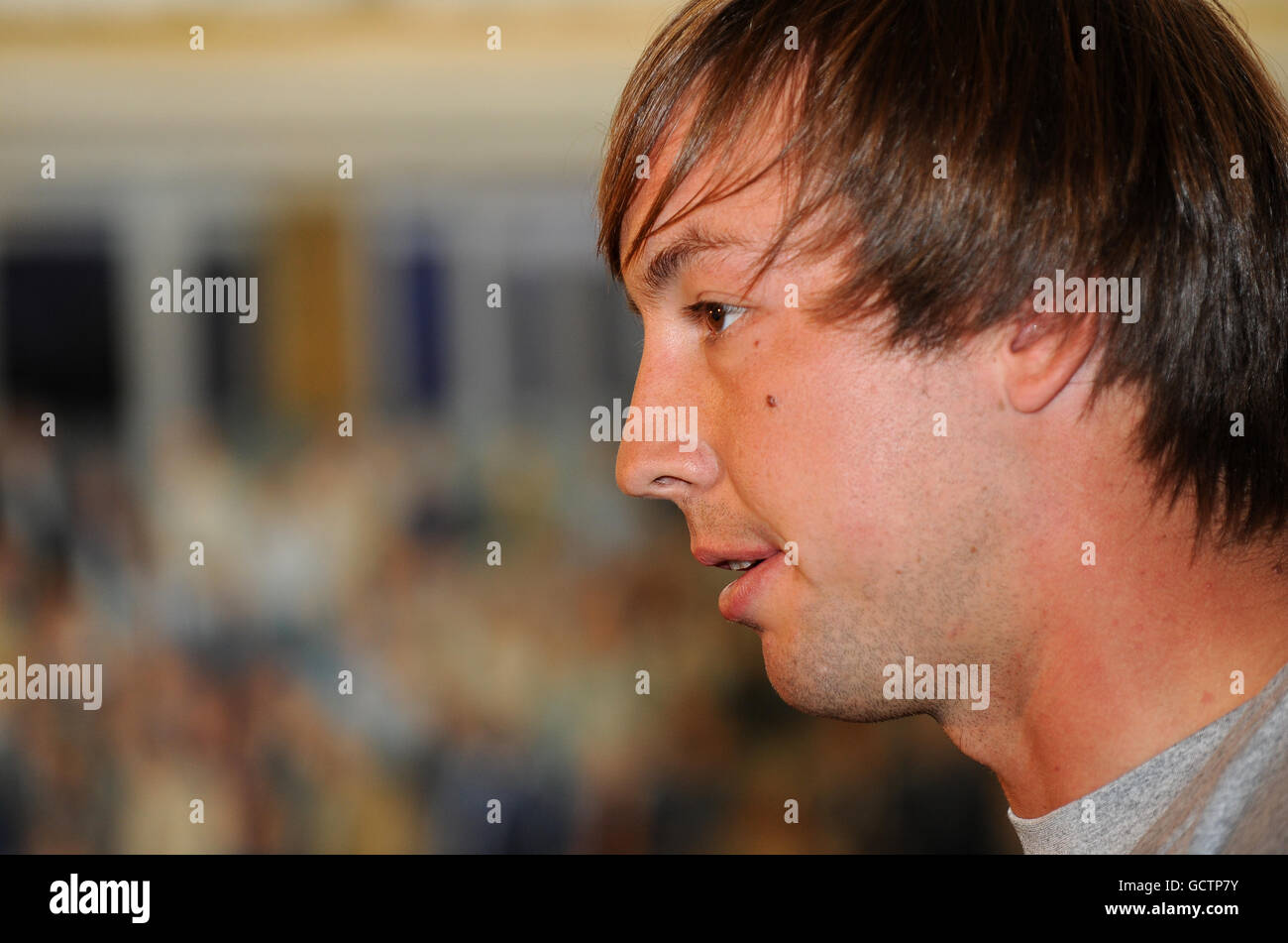 Football americano - NFL - San Francisco 49ers v Denver Broncos - Denver Broncos Training e conferenza stampa - Il Brit Insu... Foto Stock