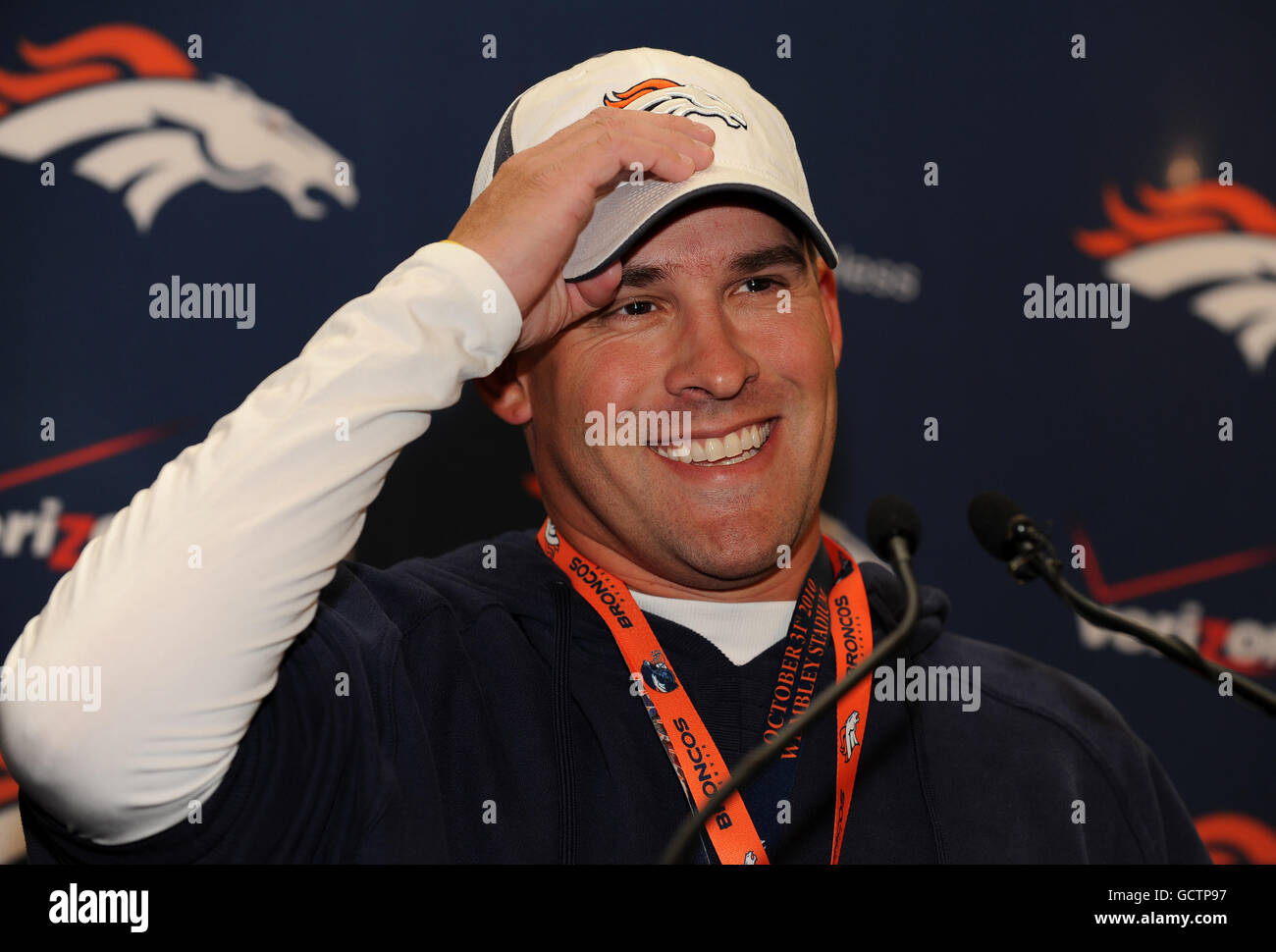 Football americano - NFL - San Francisco 49ers v Denver Broncos - Denver Broncos Training e conferenza stampa - Il Brit Insu... Foto Stock