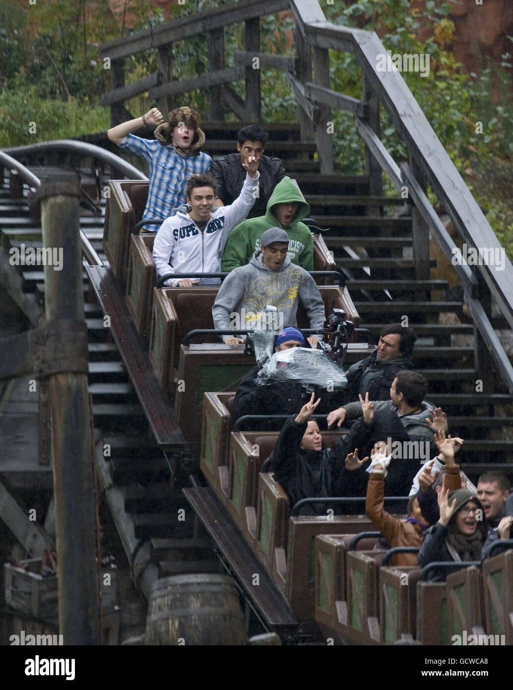 The Wanted durante una visita a Disneyland Paris in Francia. Foto Stock